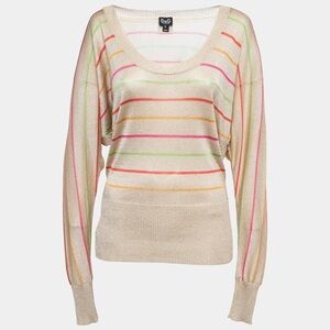 D&G (Dolce & Gabbana) Lurex Rainbow Stripe Dolman Sleeve Sweater